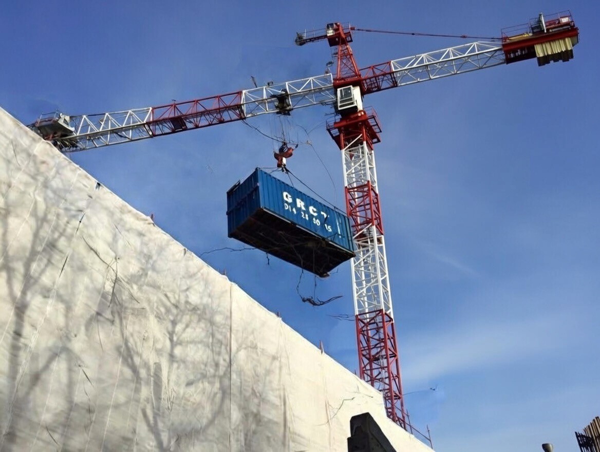 Luchfoto zeecontainer GRCT